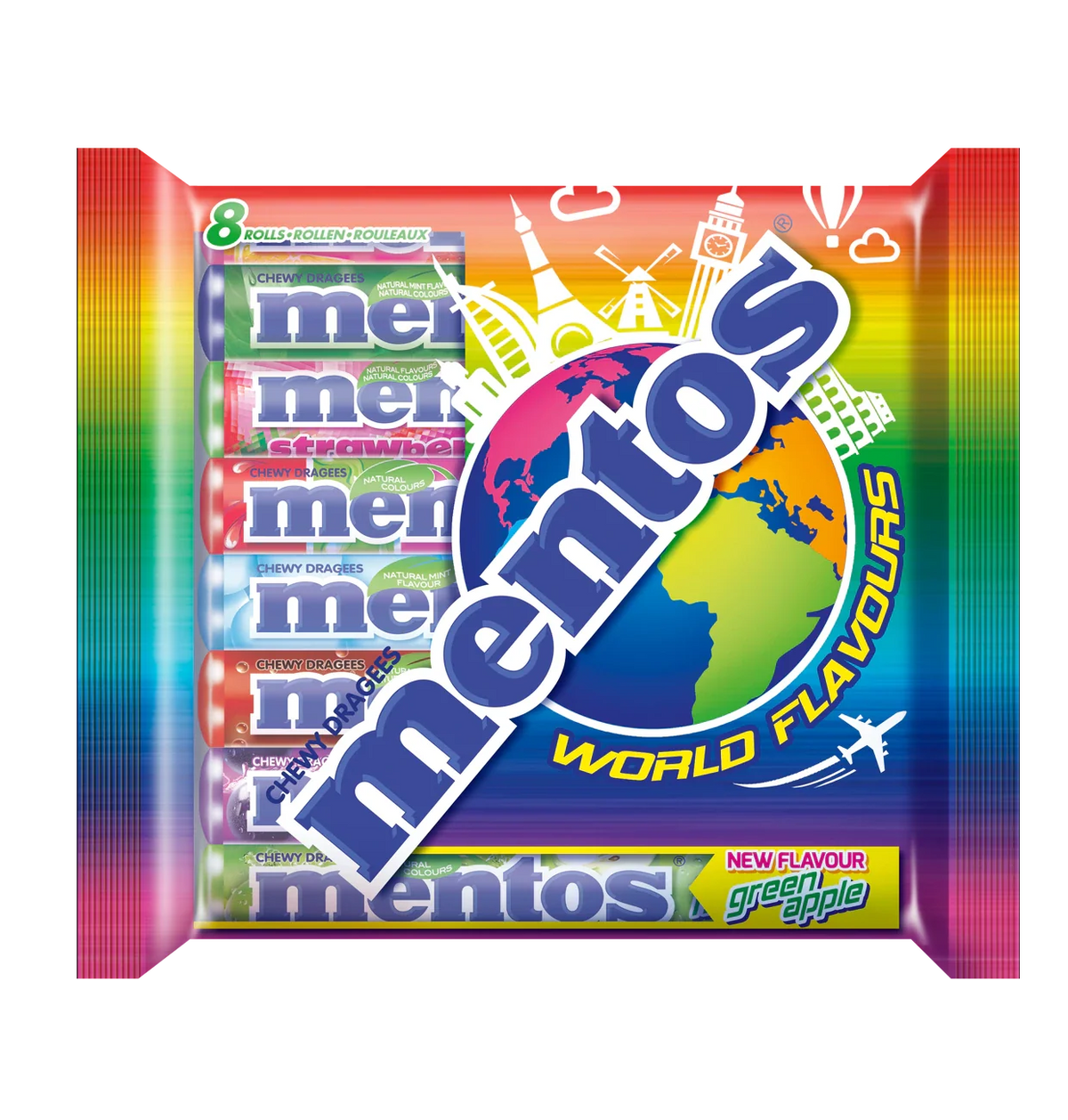 Mentos Kaubonbon World Flavours 300 g 8 Rollen 37,5 g