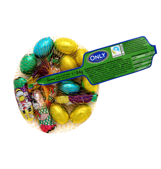 Only Milchschokolade Hasen & Eier mit Haselnuss & Milchcremefüllung 84g – Produktansicht