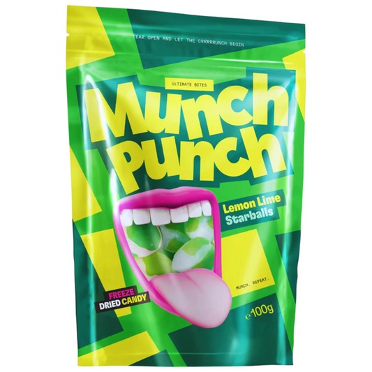 Crunch Punch Freeze-Dried Munch Punch Lemon Lime Starballs 100g