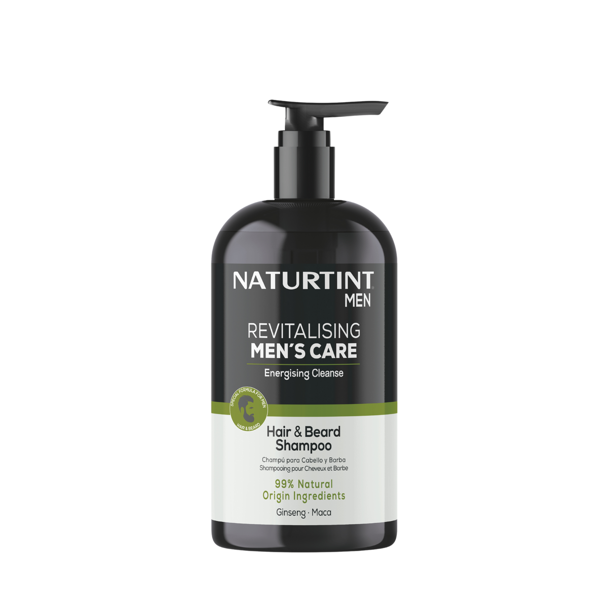 Naturtint Revitalising Men's Care Champú Para Cabello y Barba Limpieza Energizante 500ml