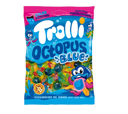 Trolli Octopus Blue 175g Zungenfärber blaue Zunge Fruchtgummi