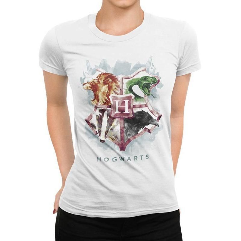 Rubies Harry Potter Water Colour Crest Fitted T-Shirt T-Shirts für Damen