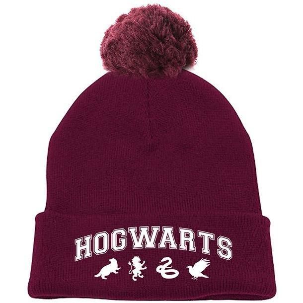 Harry Potter Hogwarts Beanie mit Pompons von Rubies