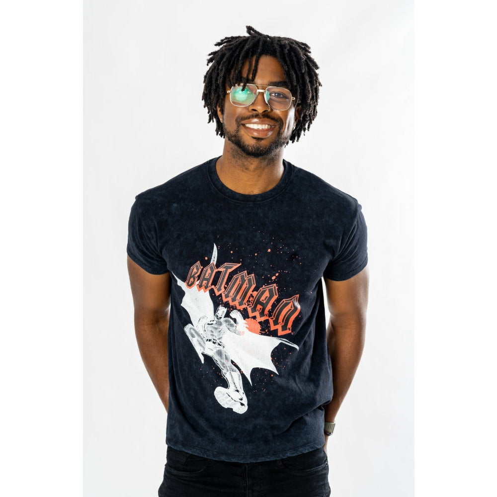Rubies Batman Rock Acid Wash T-Shirt für Unisex – Detailansicht