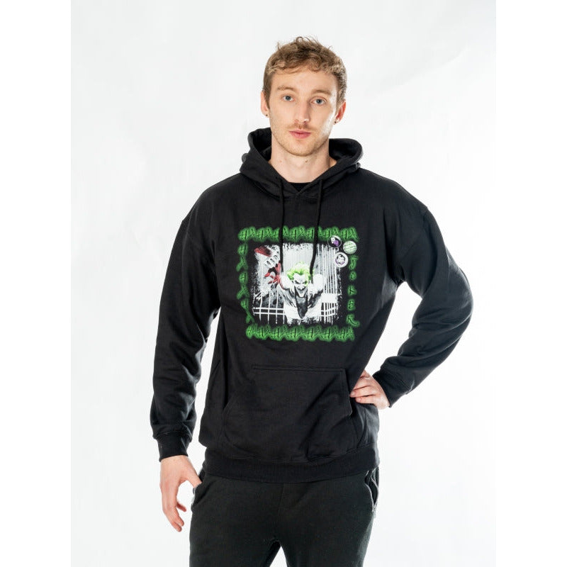 Schwarzer Joker Hoodie für Erwachsene von Rubies – Detailansicht