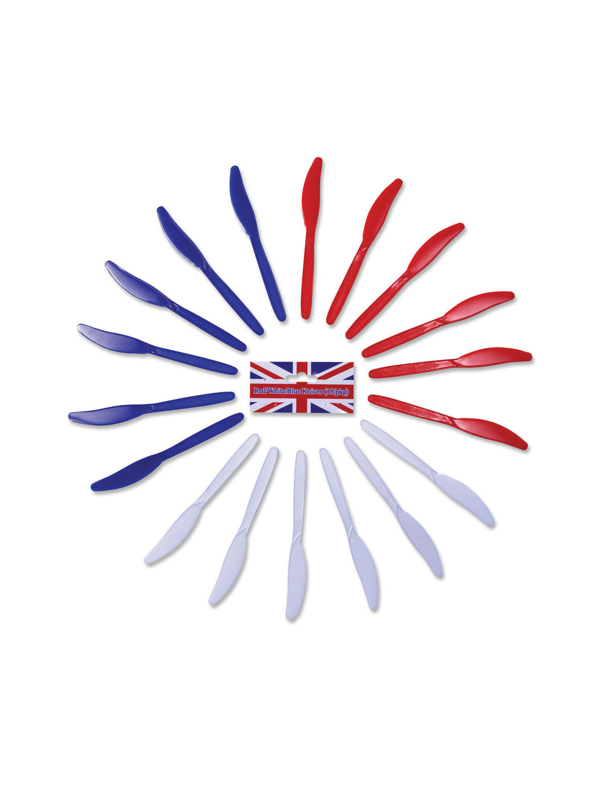 Rubies Generic Red/White/Blue Knives (18 Pkt) *** Tablewear