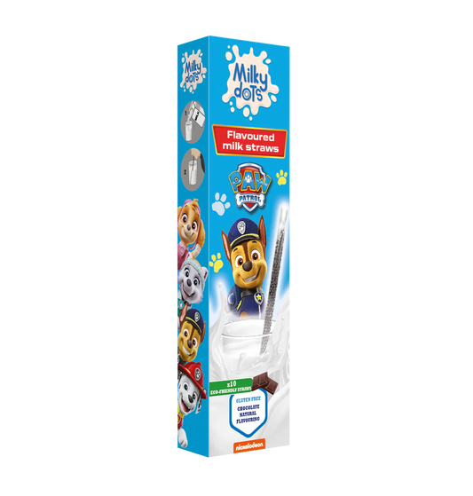 Milkydots Paw Patrol Trinkhalme Kakao 60g 10 Stück – Produktansicht
