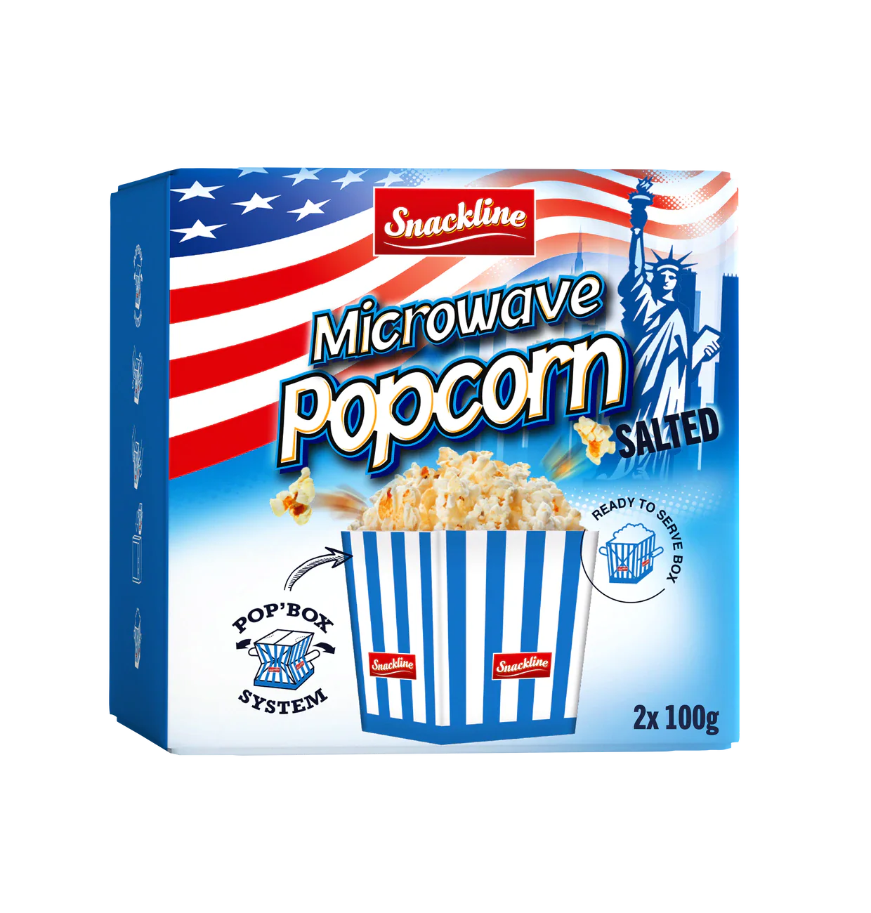 Snackline Mikrowellen Popcorn salzig 200g - 2x100g