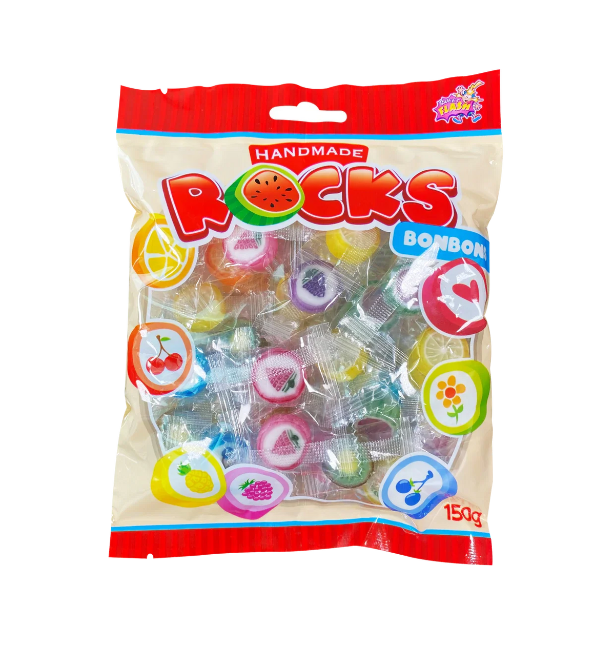 Amore Sweets Rocks Bonbons 150 g mit Apfel Kirsche Orange Zitrone Melone Himbeere