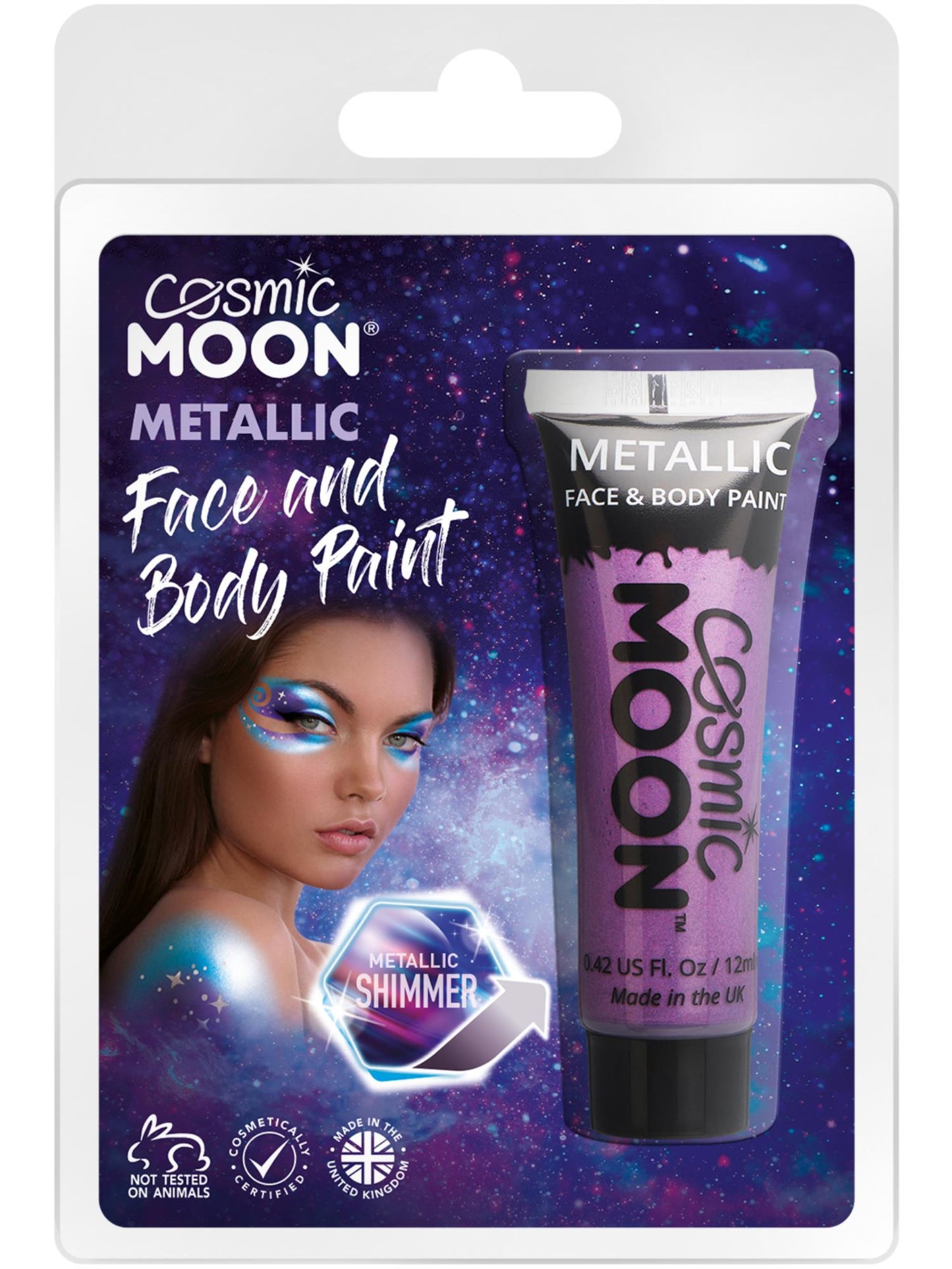 Smiffys Cosmic Moon Metallic Face & Body Paint, Purple CD für Unisex