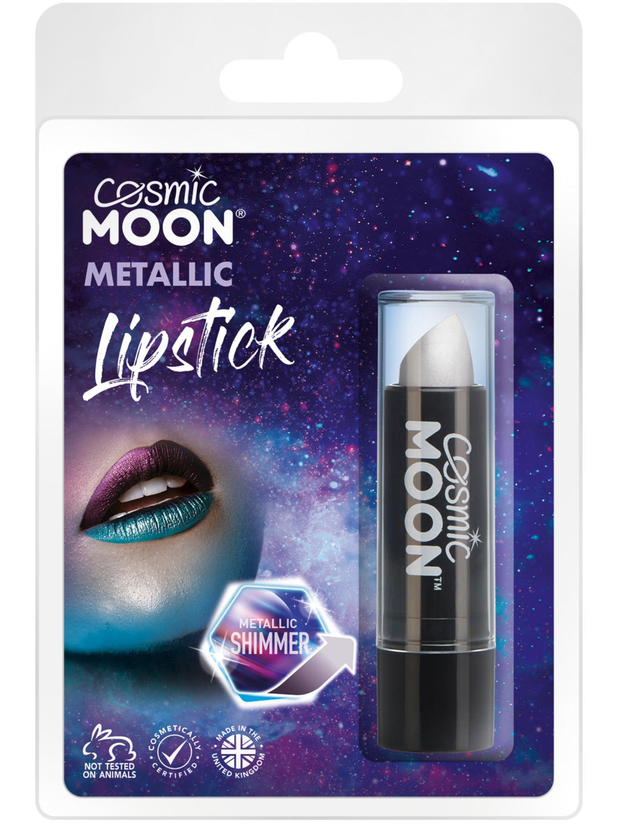 Smiffys Cosmic Moon Metallic Lipstick, Silver CD für Unisex
