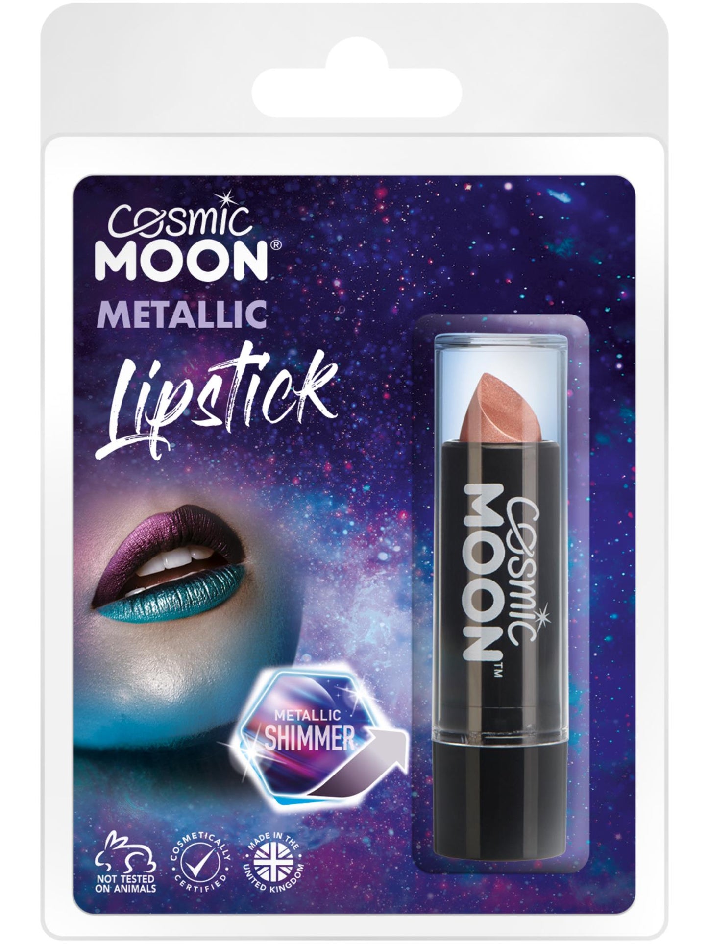 Smiffys Cosmic Moon Metallic Lipstick, Rose Gold CD für Unisex