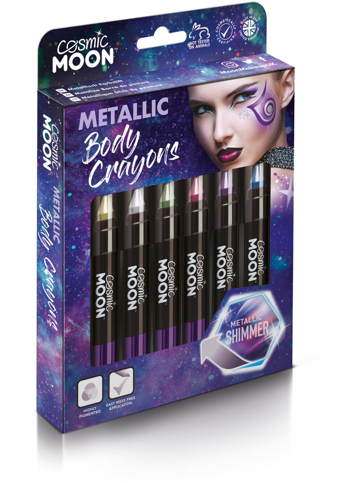 Smiffys Cosmic Moon Metallic Body Crayons, Assorted CD für Unisex