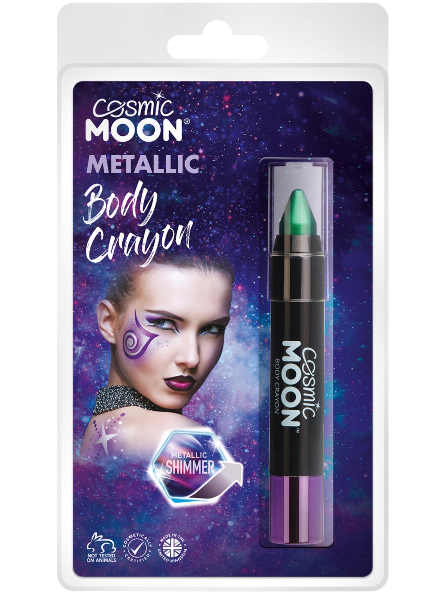 Smiffys Cosmic Moon Metallic Body Crayons, Green CD für Unisex