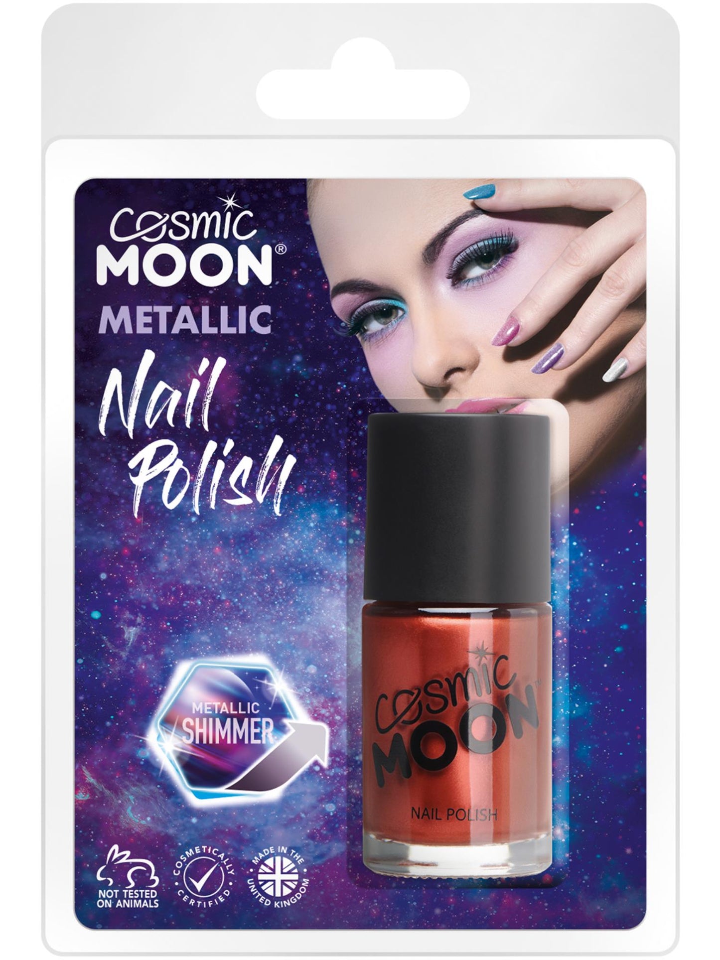 Smiffys Cosmic Moon Metallic Nail Polish, Red CD für Unisex