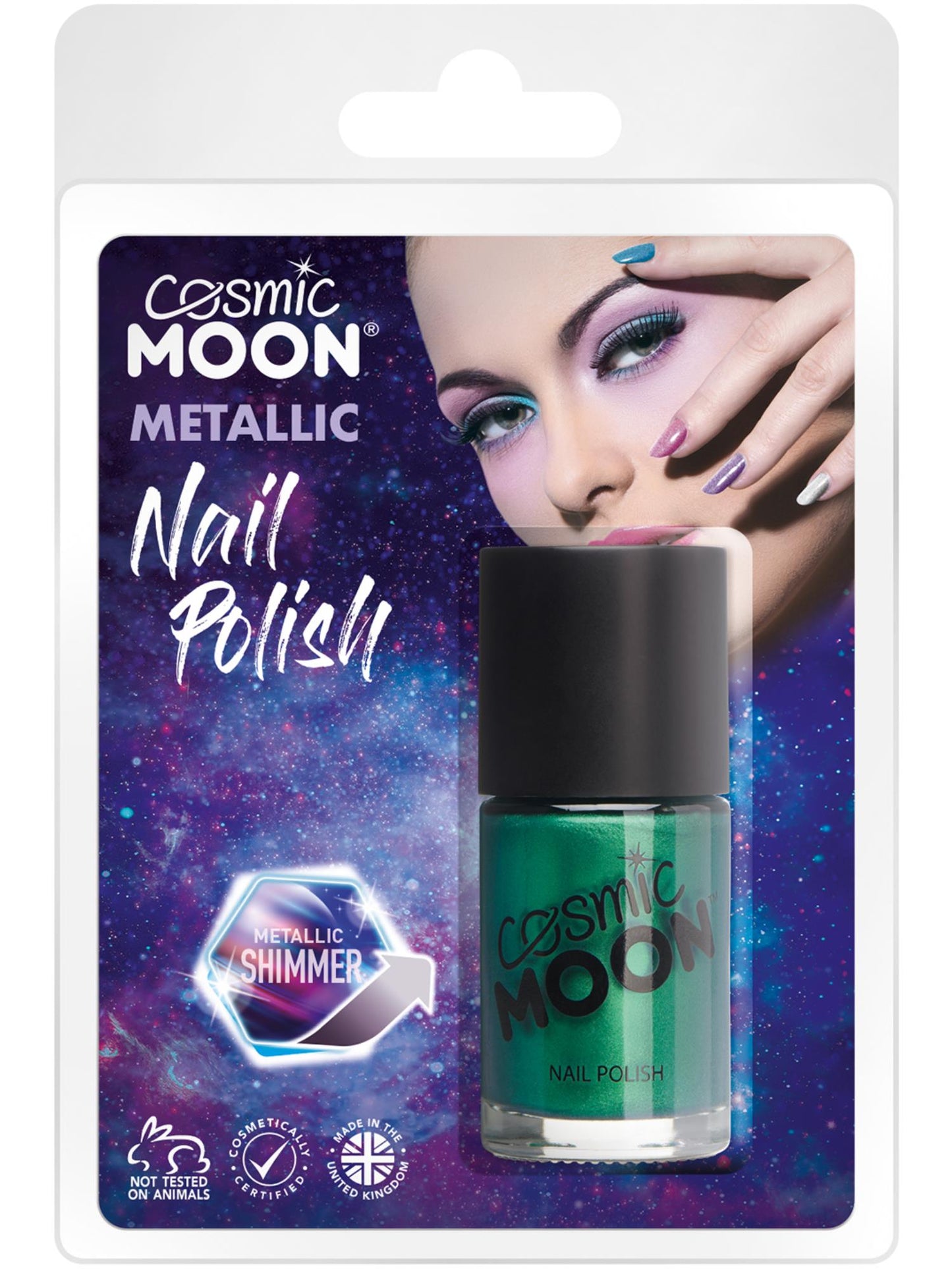 Smiffys Cosmic Moon Metallic Nail Polish, Green CD für Unisex