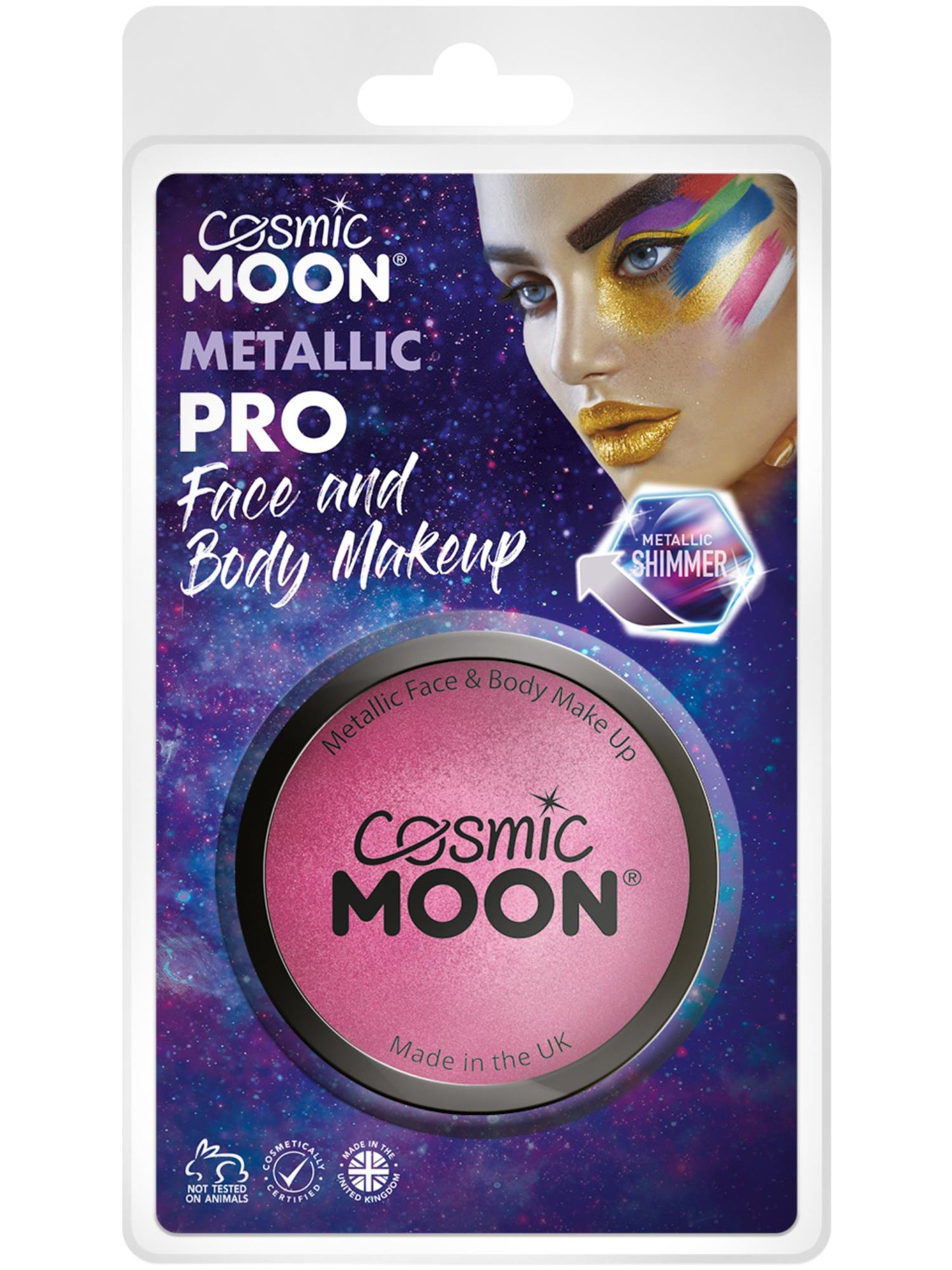 Smiffys Cosmic Moon Metallic Pro Face Paint Cake Pots, Pin CD für Unisex
