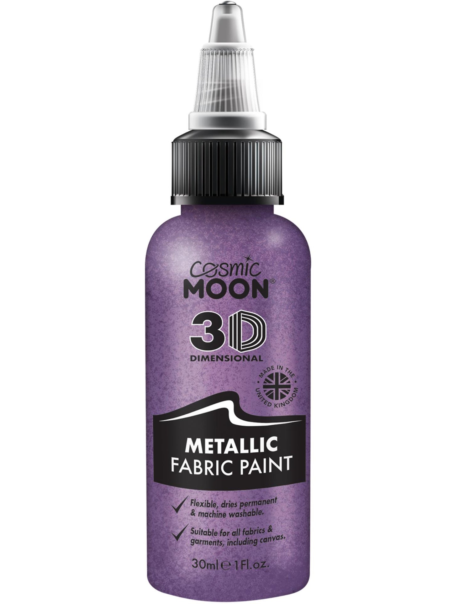 Smiffys Cosmic Moon Metallic Fabric Paint, Purple CD für Unisex
