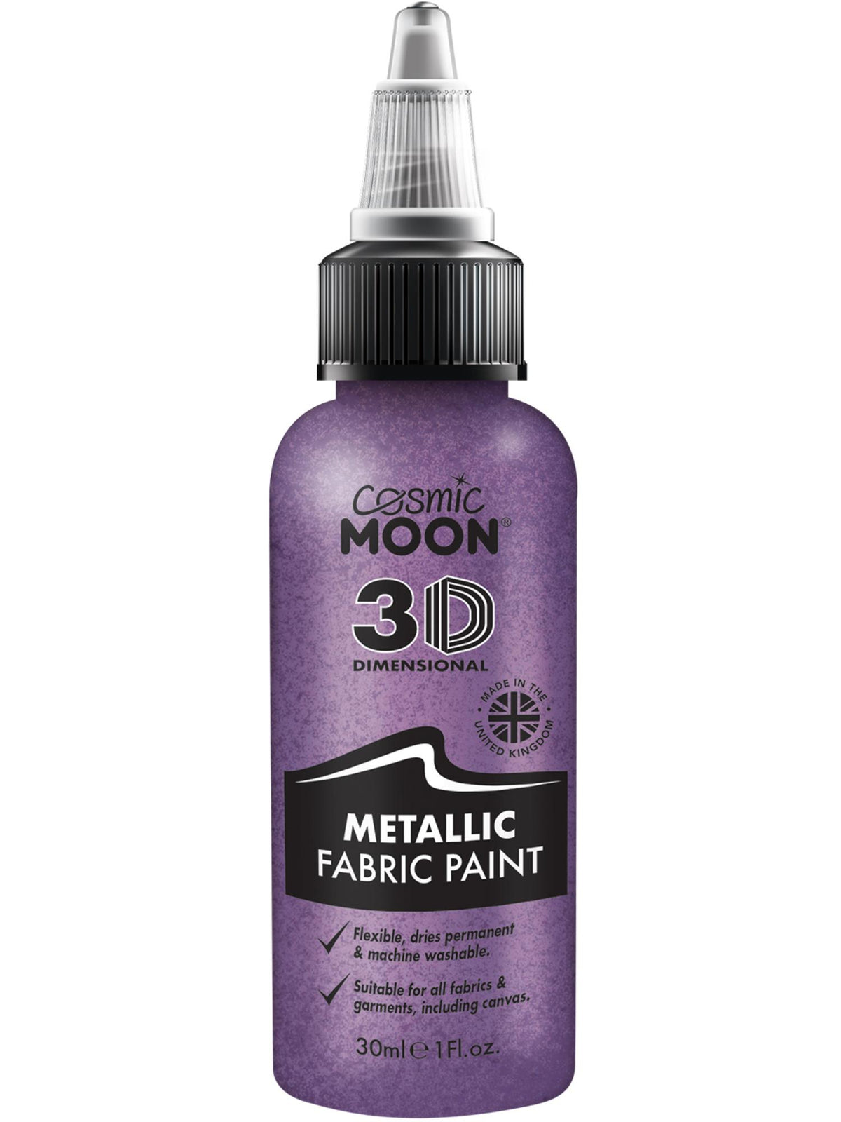 Smiffys Cosmic Moon Metallic Fabric Paint, Purple CD für Unisex