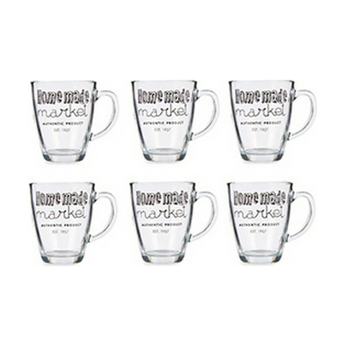 Vivalto Henkelbecher aus durchsichtigem Glas, 320 ml, 6 Stück – Detailansicht