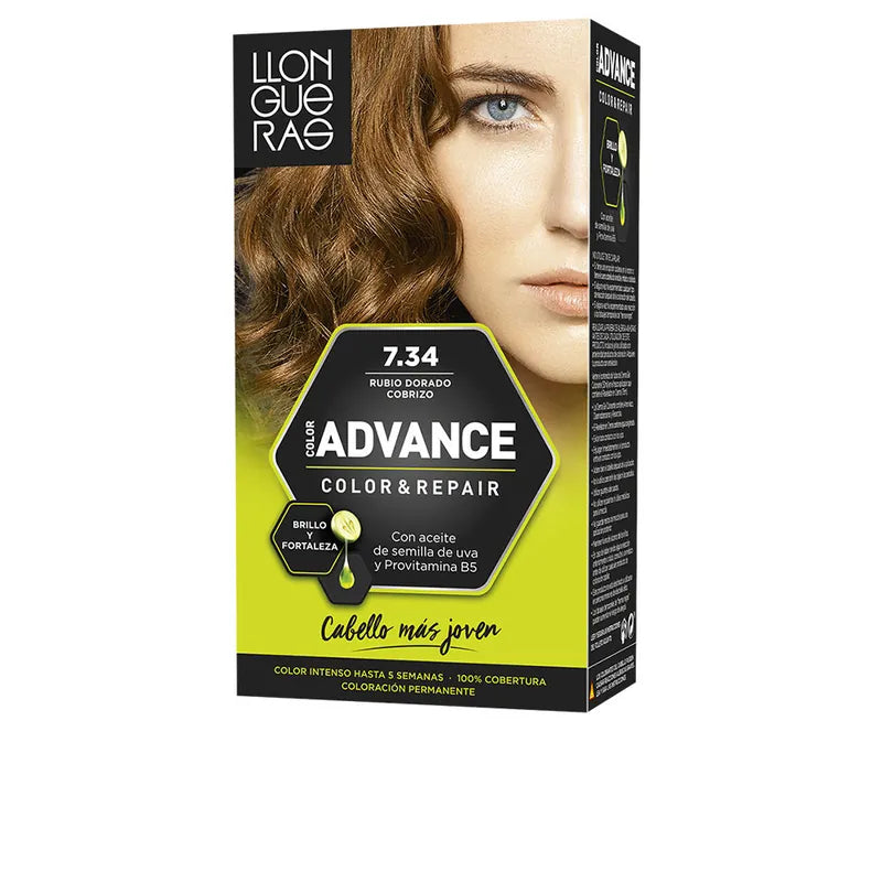 LLONGUERAS LLONGUERAS Color Advance 7,34 Rubio Dorado Cobrizo Haarfarbe 1 Stück Kosmetik