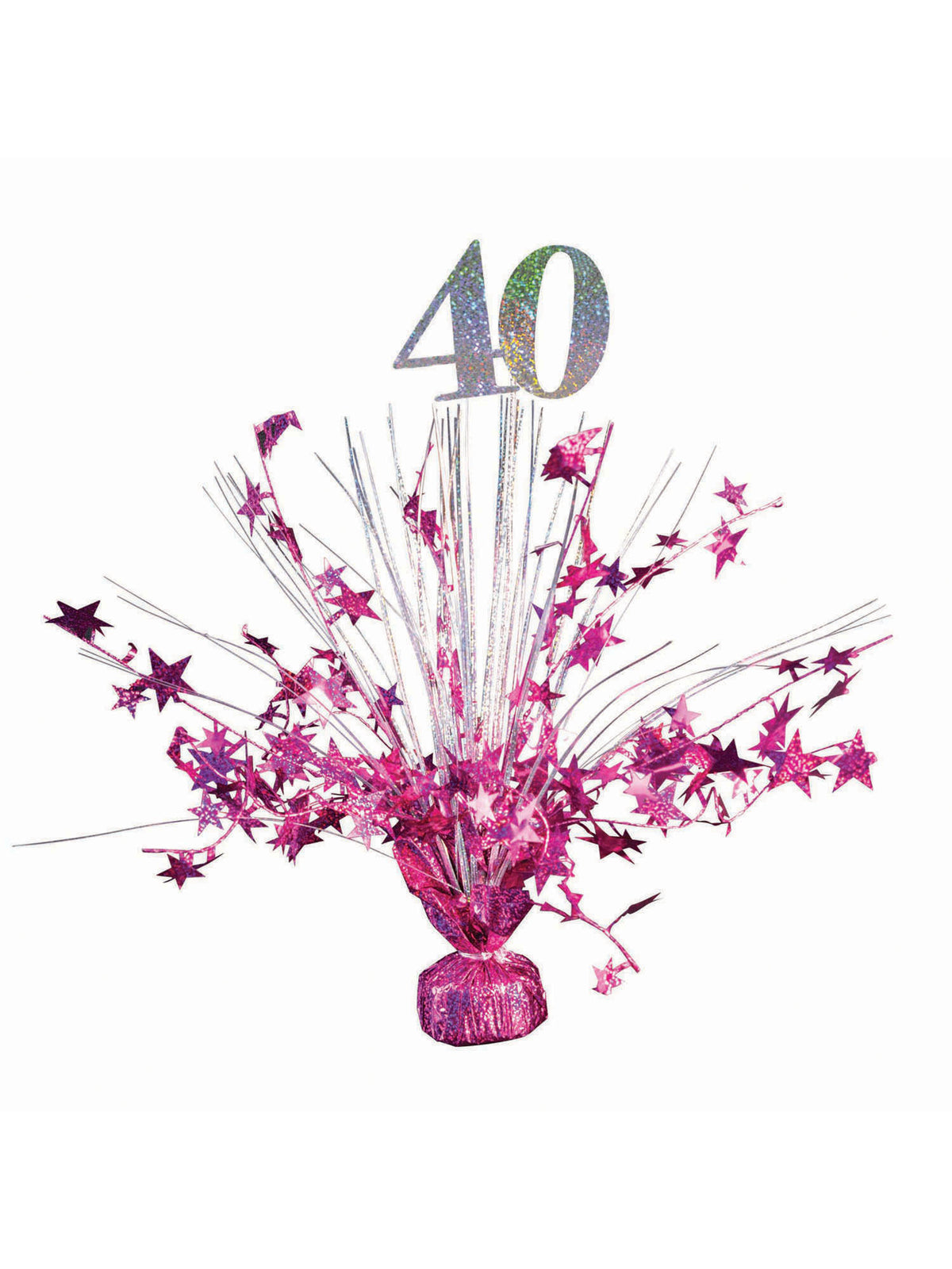 Rubies Balloon Wght 40 Ht Pnk/Slv Holograph Party Goods