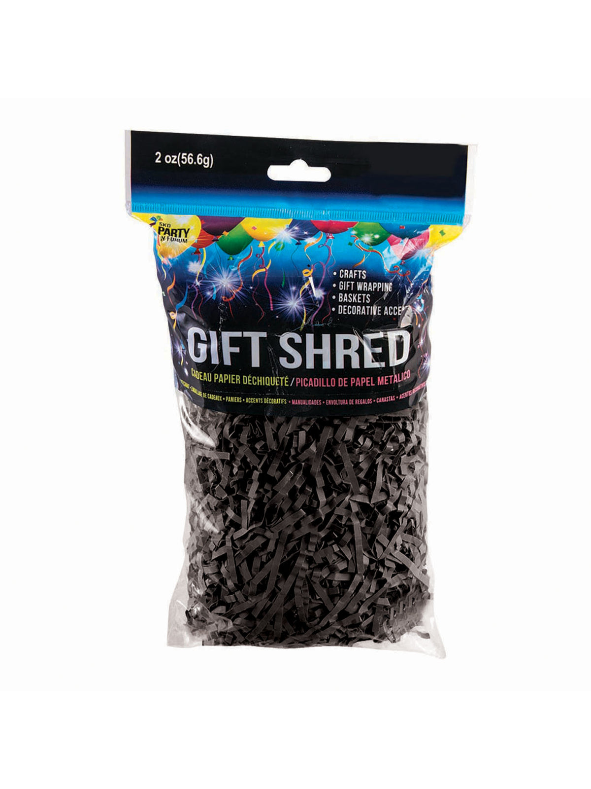 Rubies Paper Shred Schwarz 56 g für Partydekoration