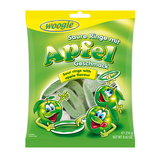 Woogie Saure Apfelringe 250 mit intensiv fruchtigen Apfel Geschmack