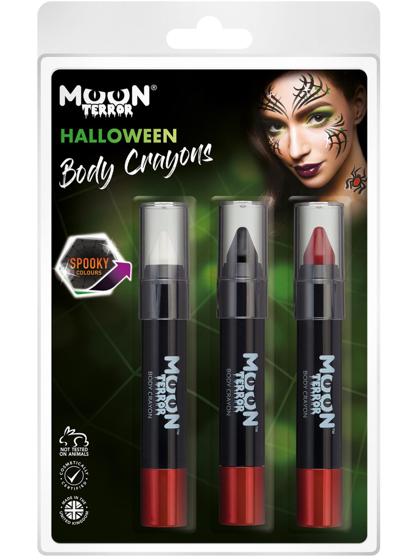 Smiffys Moon Terror Halloween Body Crayons, CD für Unisex