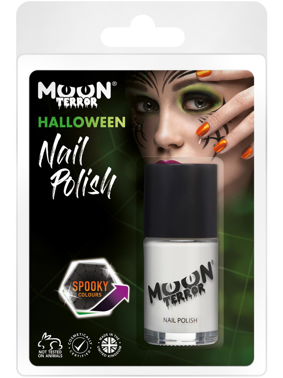 Smiffys Moon Terror Halloween-Nagellack weiss, 14 ml