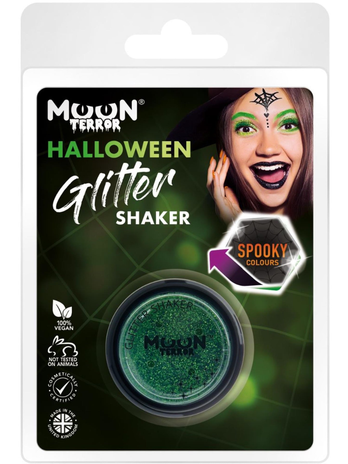 Smiffys Moon Terror Halloween Glitter Shaker, Green CD für Unisex