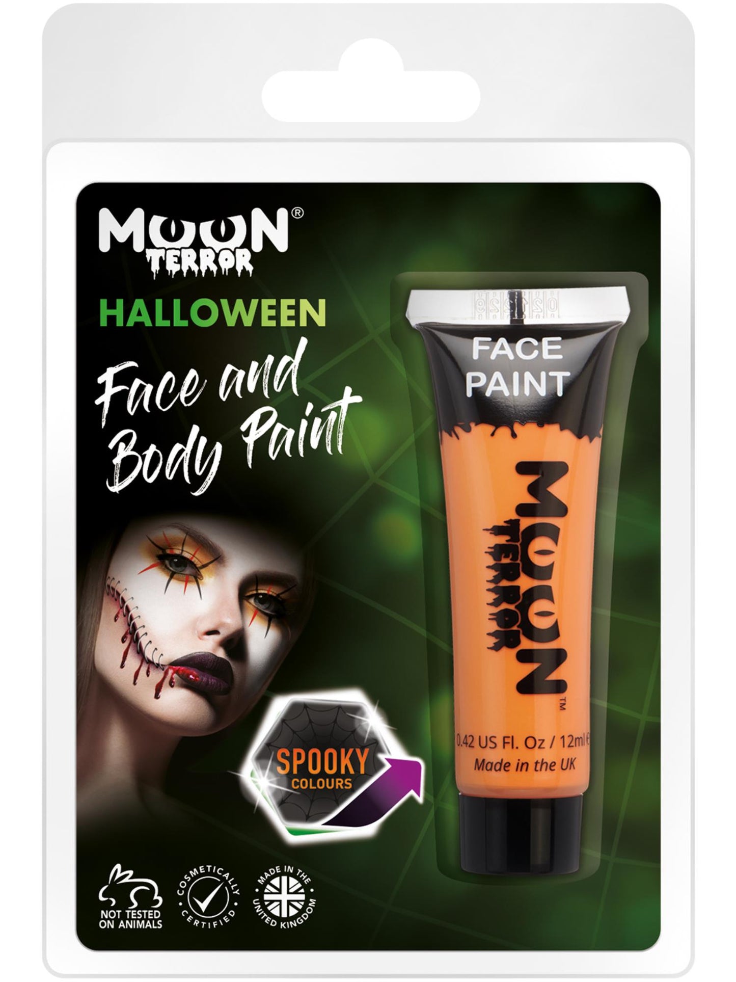 Smiffys Moon Terror Halloween Face & Body Paint, Orange CD für Unisex