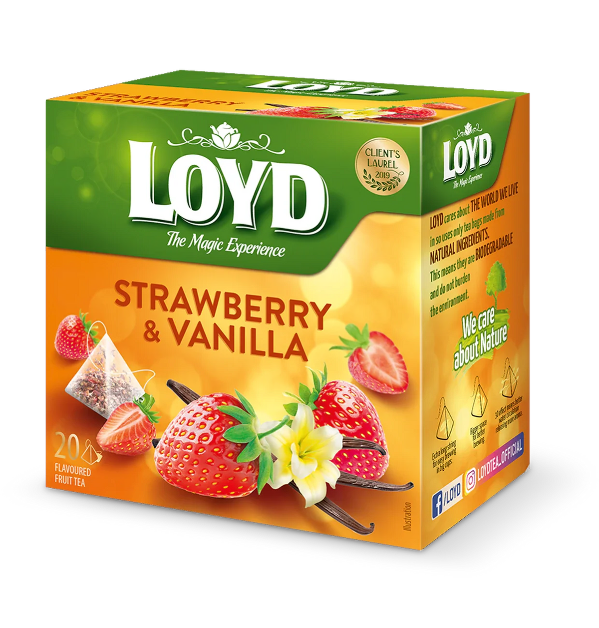 Loyd Tee Erdbeer & Vanille Pyramidenbeutel 20x2g Früchtetee