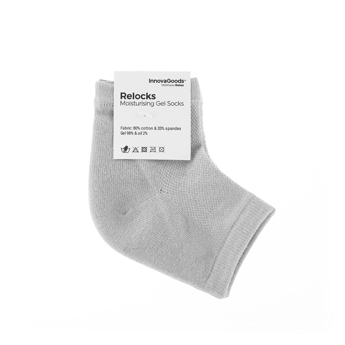 Feuchtigkeitsspendende Fersensocken mit Gel-Pads in Grau von InnovaGoods – Ansicht 8
