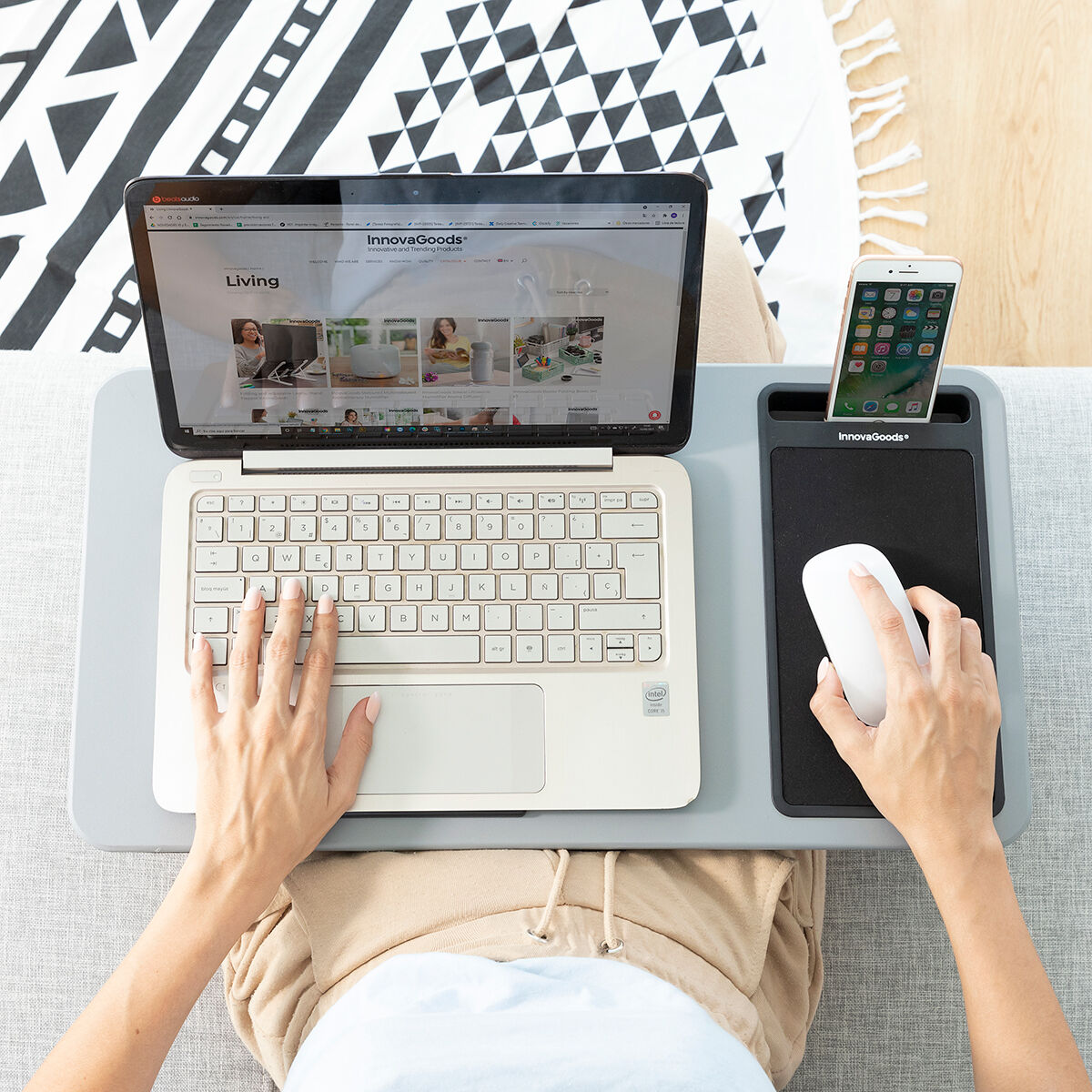 Laptop-Tisch mit XL-Kissen Deskion von InnovaGoods – Ansicht 8