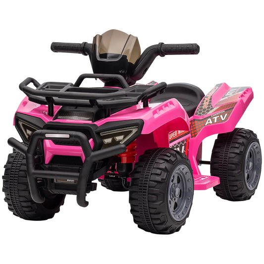 Pinkes HOMCOM Elektro Quad für Kinder von 18 bis 36 Monaten mit vier Reifen und Musikfunktion