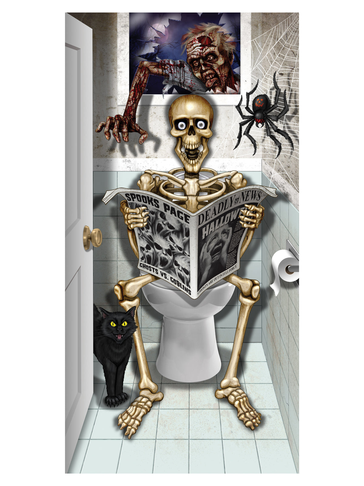 Rubies Generic Skeleton Bathroom Door Cover Props für Unisex