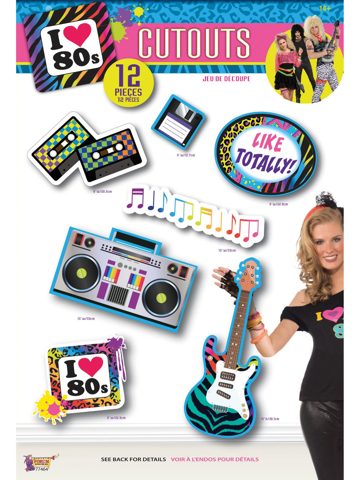 Rubies 80s Party Cut Outs 12pc Party Goods