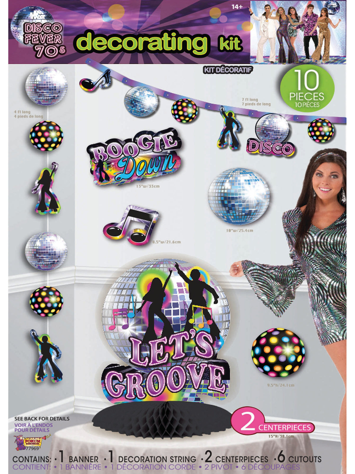 Rubies Disco Party Decorating Kit 10pc Party Accessories