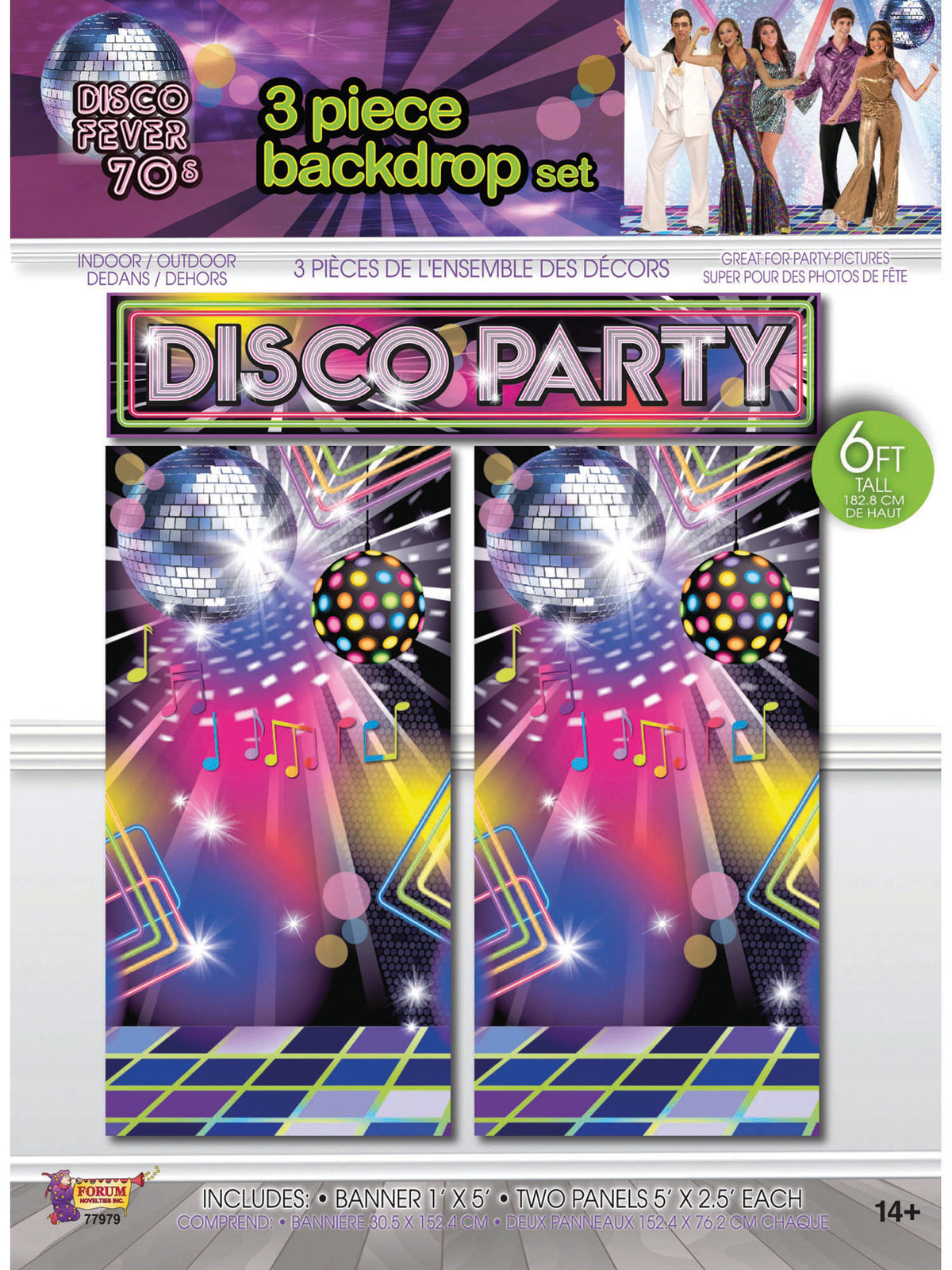 Rubies Disco Wall Decor Backdrop 6Ft/3Pc Party Accessories
