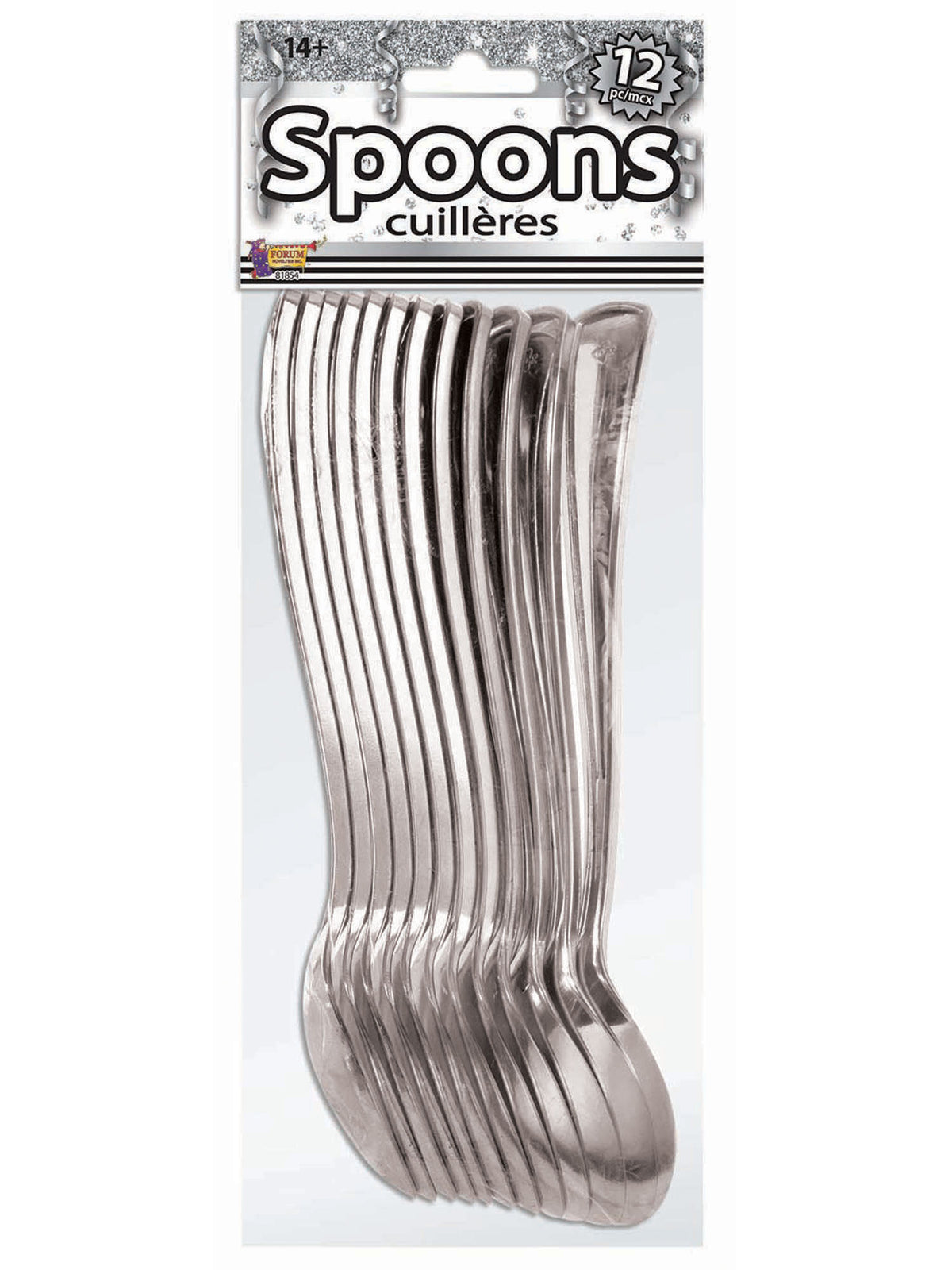 Rubies Silver Plated Spoons ( 12 pack) Party Goods