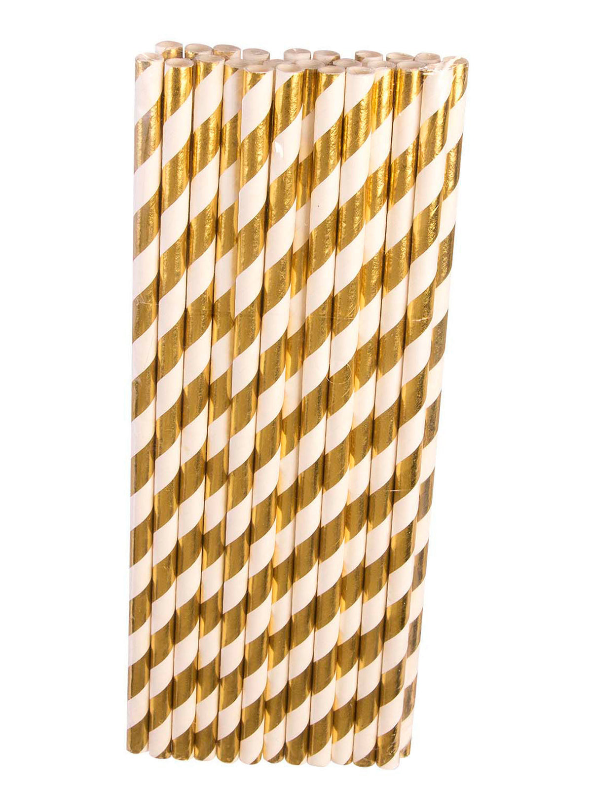 Rubies Generic Gold/White Paper Straws ( 24 Pack) Tablewear