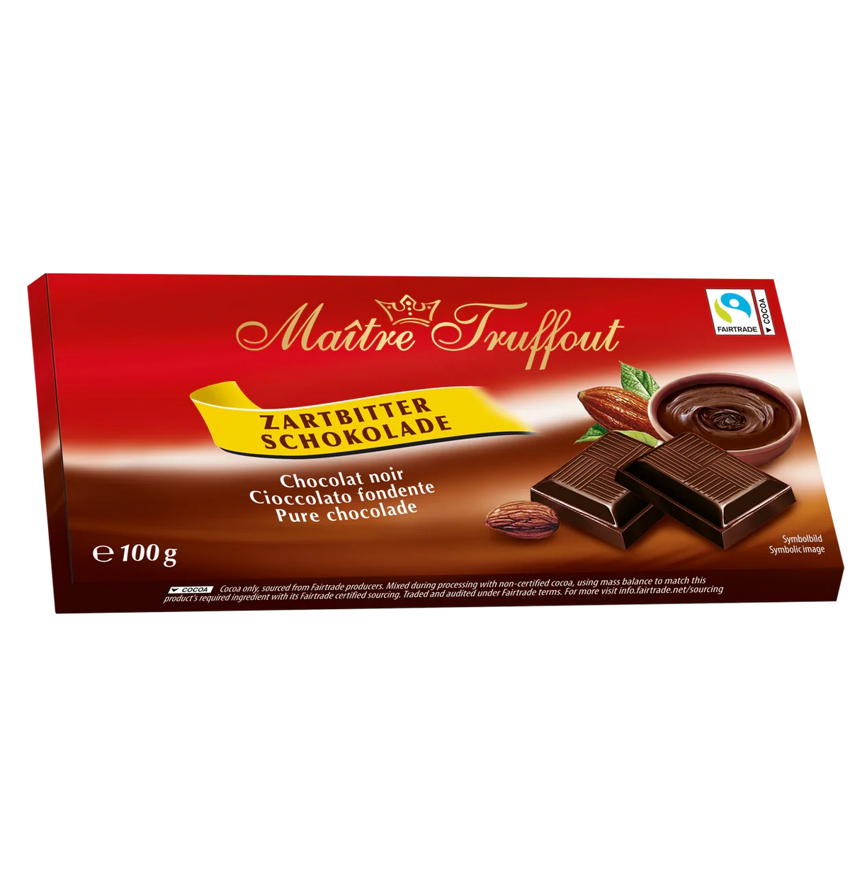 Maître Truffout Zartbitterschokolade 100 g – Dunkle Tafelschokolade