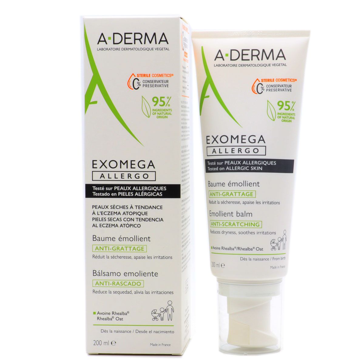 A-Derma Exomega Allegro Emollient-Balsam für das Gesicht 200 ml