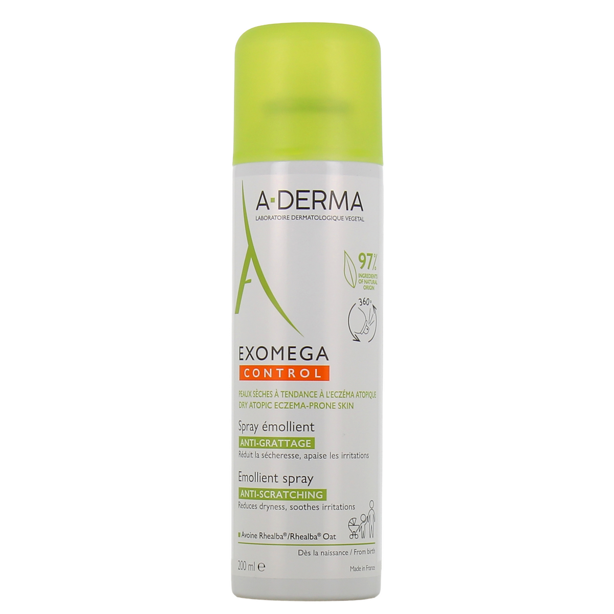 A-Derma, Exomega Control, Emolliens, Spray, Für Gesicht & Körper, 200 ml