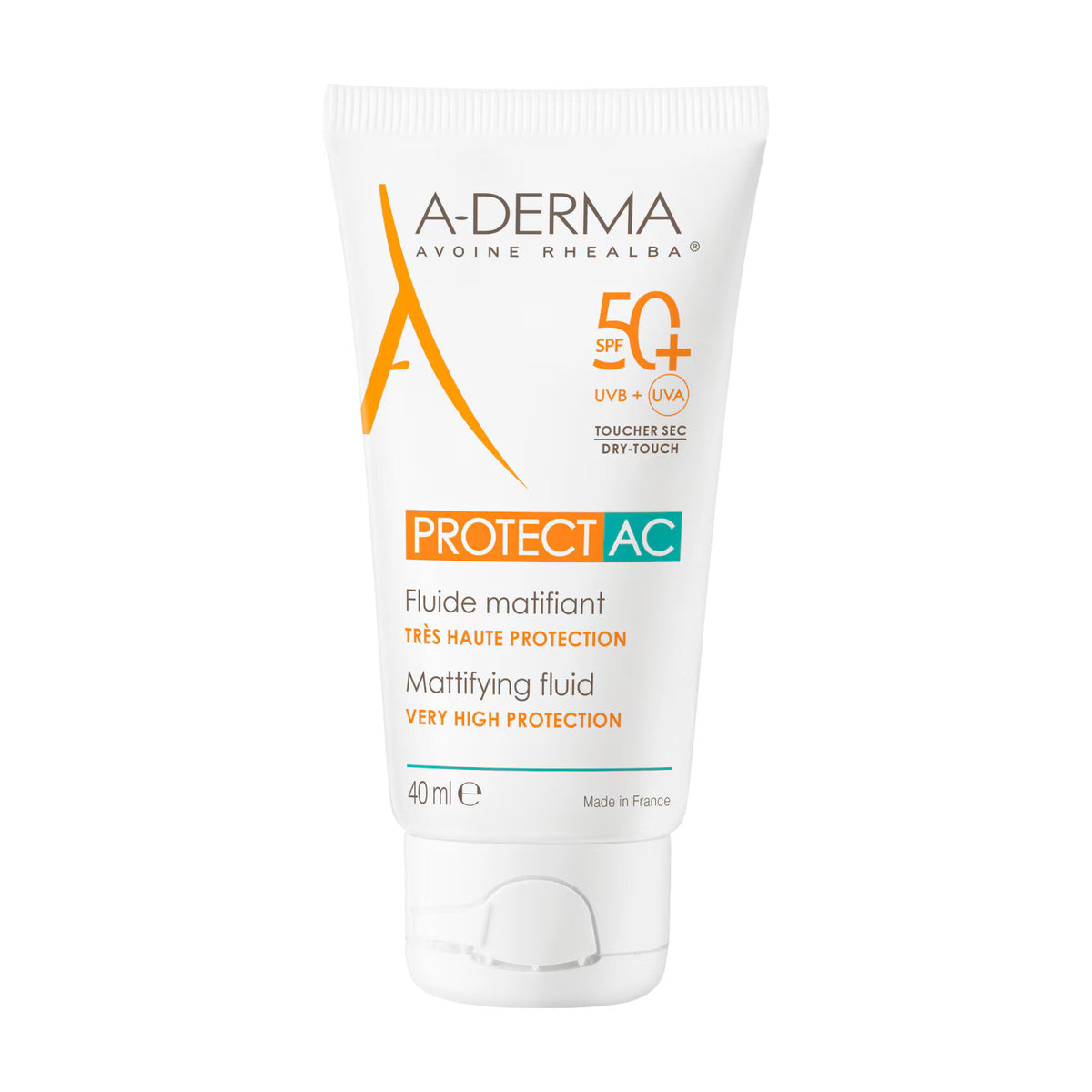 A-Derma, Protect AC, Mattierend, Flüssigkeit, Für das Gesicht, SPF50+, 40 ml