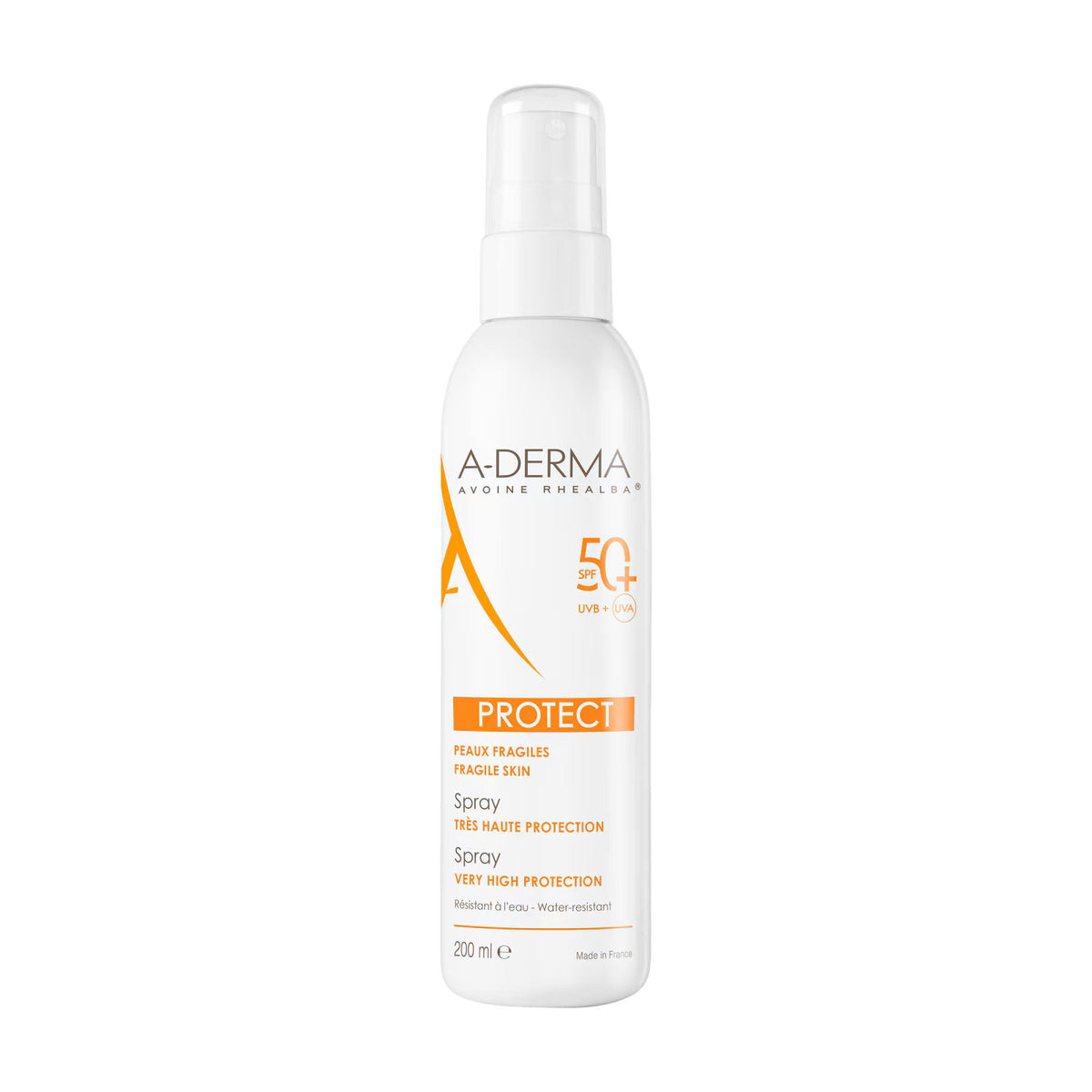 A-Derma, Protect, Hoher UV-Schutz, Sonnenschutzspray, SPF 50+, 200 ml