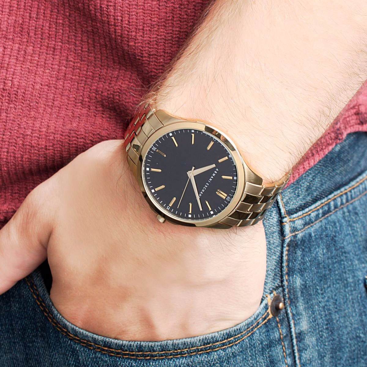 A|X ARMANI EXCHANGE AX2145 Only Time Armbanduhr 46 mm Gold ansicht-3