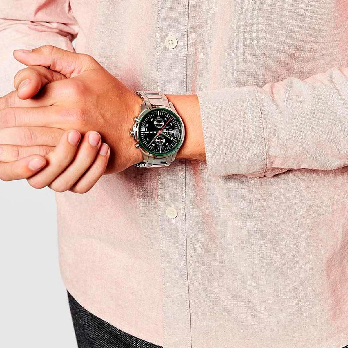 A|X ARMANI EXCHANGE HAMPTON AX2163 Day - Date - 24H Armbanduhr 46 mm ansicht-3