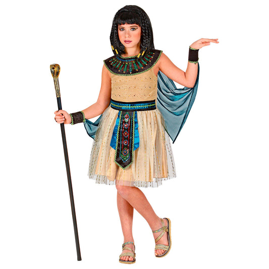 "ÄGYPTISCHE HERRSCHERIN" (Kleid mit Armstulpen und Umhang) – Vorderansicht